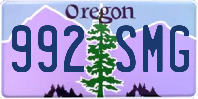 OR license plate 992SMG