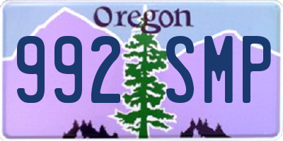 OR license plate 992SMP