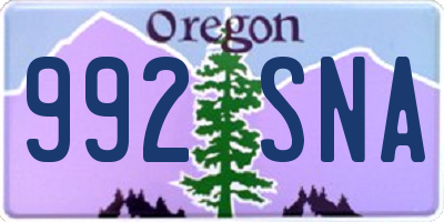 OR license plate 992SNA