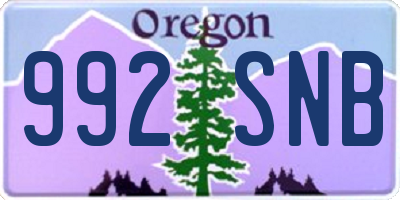 OR license plate 992SNB