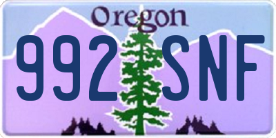 OR license plate 992SNF