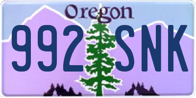 OR license plate 992SNK