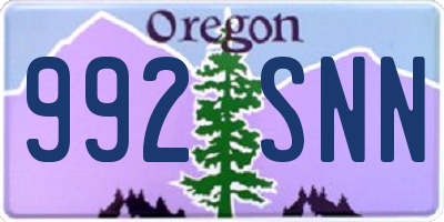 OR license plate 992SNN