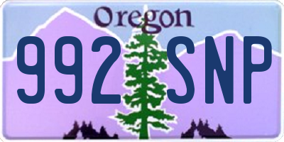 OR license plate 992SNP