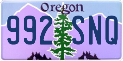 OR license plate 992SNQ