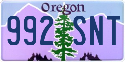OR license plate 992SNT