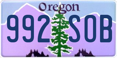 OR license plate 992SOB