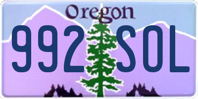 OR license plate 992SOL