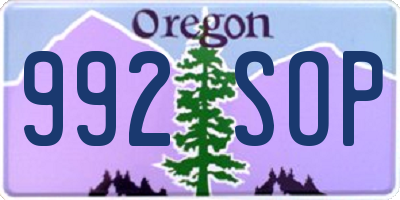 OR license plate 992SOP