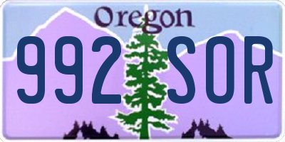OR license plate 992SOR