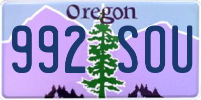 OR license plate 992SOU