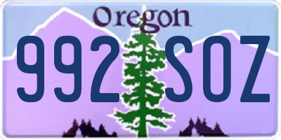 OR license plate 992SOZ