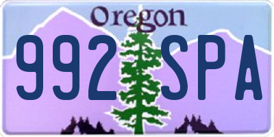 OR license plate 992SPA
