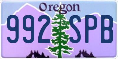 OR license plate 992SPB