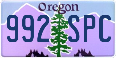 OR license plate 992SPC