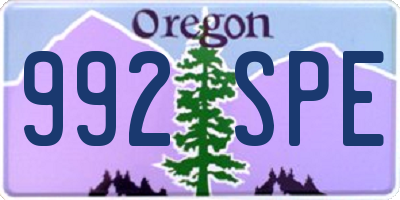 OR license plate 992SPE