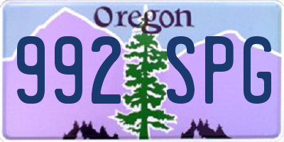 OR license plate 992SPG