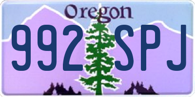 OR license plate 992SPJ