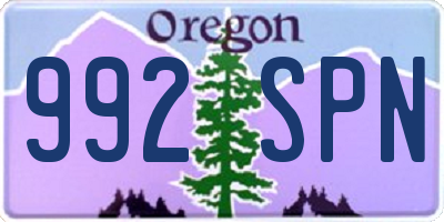 OR license plate 992SPN