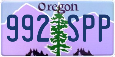OR license plate 992SPP