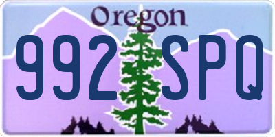 OR license plate 992SPQ