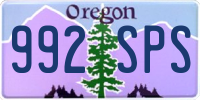 OR license plate 992SPS