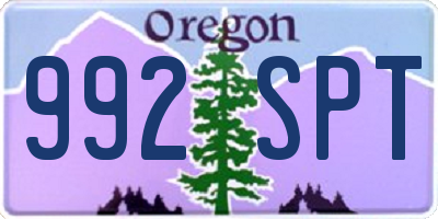 OR license plate 992SPT