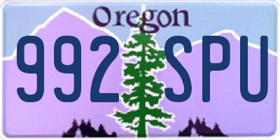 OR license plate 992SPU