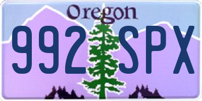 OR license plate 992SPX