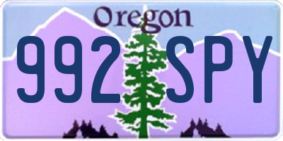 OR license plate 992SPY