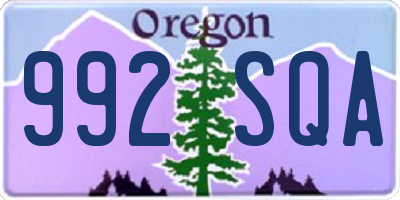 OR license plate 992SQA