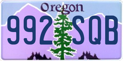 OR license plate 992SQB