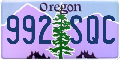OR license plate 992SQC