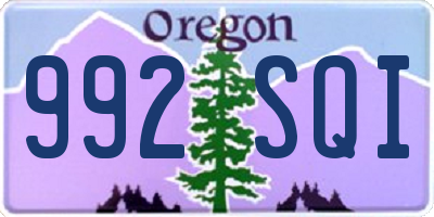 OR license plate 992SQI