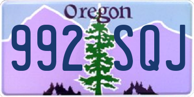 OR license plate 992SQJ
