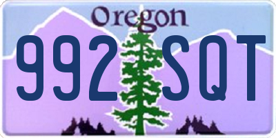 OR license plate 992SQT