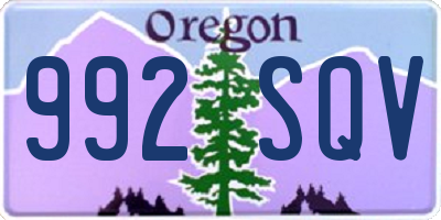 OR license plate 992SQV