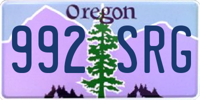 OR license plate 992SRG