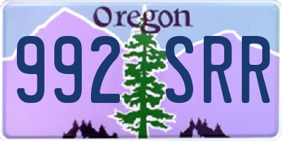 OR license plate 992SRR