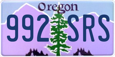 OR license plate 992SRS