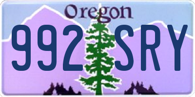 OR license plate 992SRY