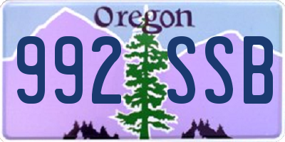 OR license plate 992SSB