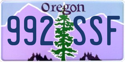 OR license plate 992SSF