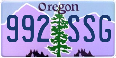 OR license plate 992SSG