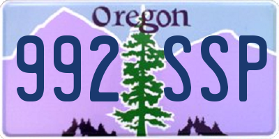 OR license plate 992SSP