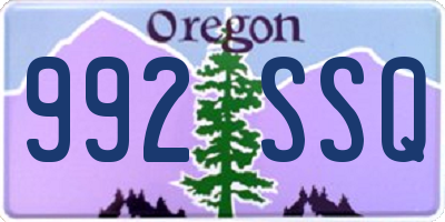 OR license plate 992SSQ