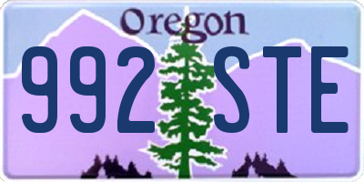 OR license plate 992STE