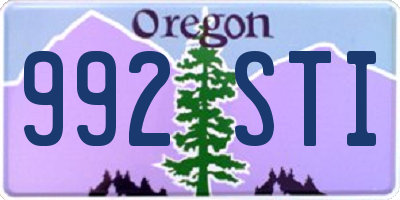 OR license plate 992STI