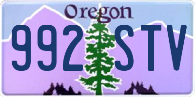 OR license plate 992STV