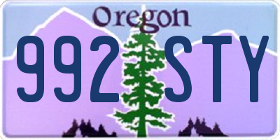 OR license plate 992STY